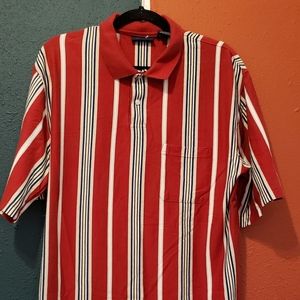 Striped men's polo